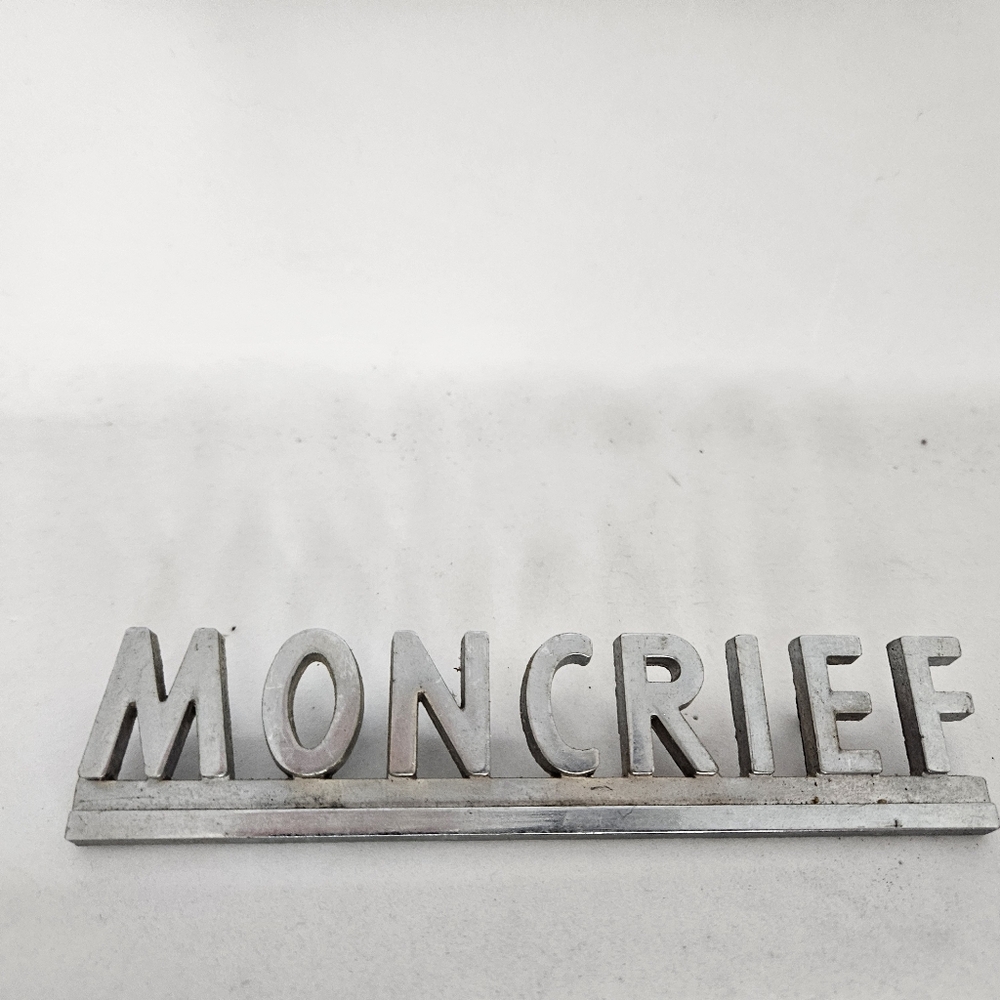 Vintage Metal Moncrief Heat Emblem Furnace Badge Metal Used Condition Cool Old. 